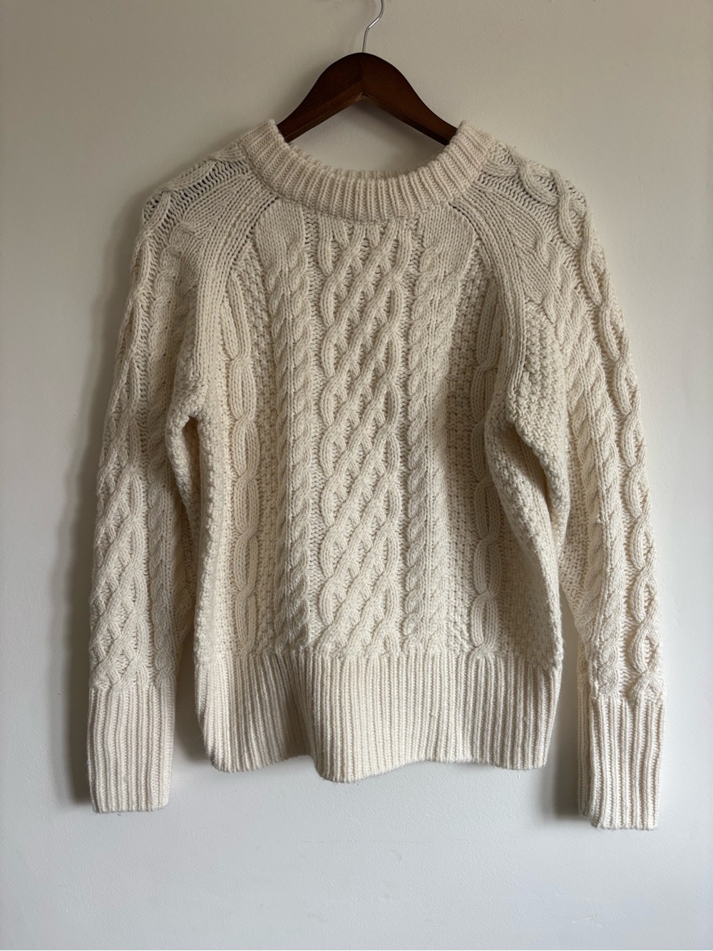 Style & Co. Cream Cable Knit Crewneck Sweater